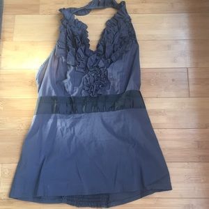 Charcoal grey halter top